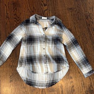 Plaid Kids Shirt in Black and White